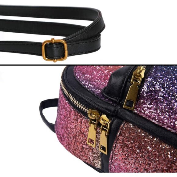 New Bling Mini Backpack Convertible Shoulder Cross Bags Purse - Variant # 1 - Picture 5 of 7